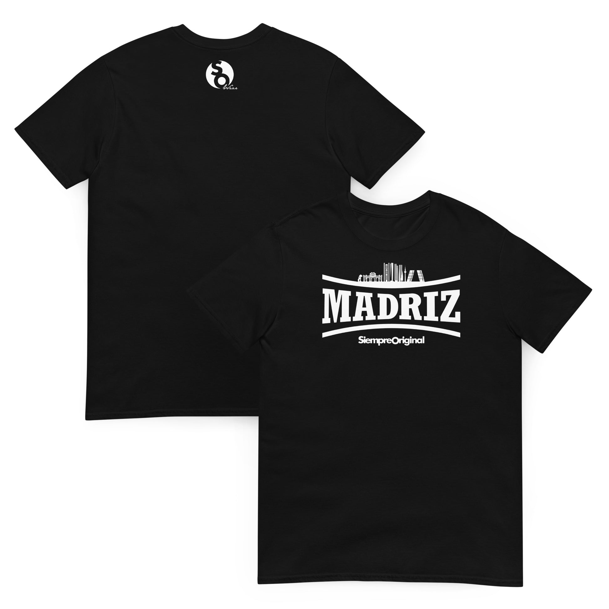camiseta madrid skyline delante y detras negra
