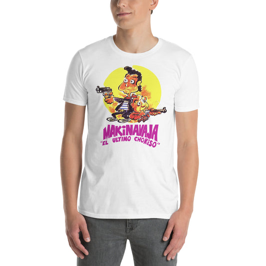 Hombre con camiseta blanca de Makinavaja El último choriso