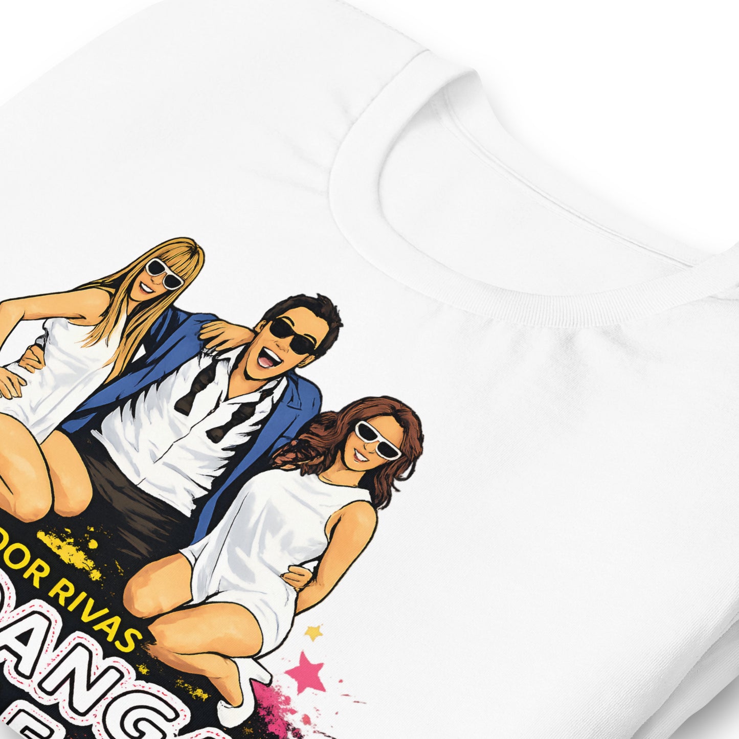detalle de camiseta mandanga style amador la que se avecina blanca