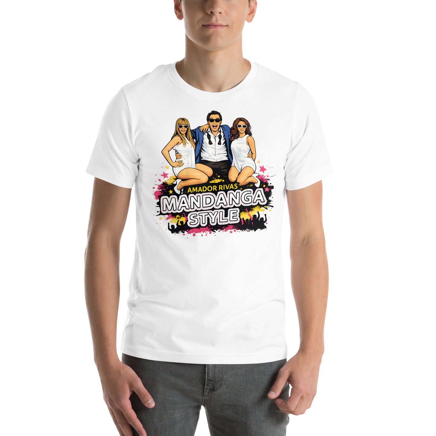 hombre con camiseta mandanga style amador la que se avecina blanca