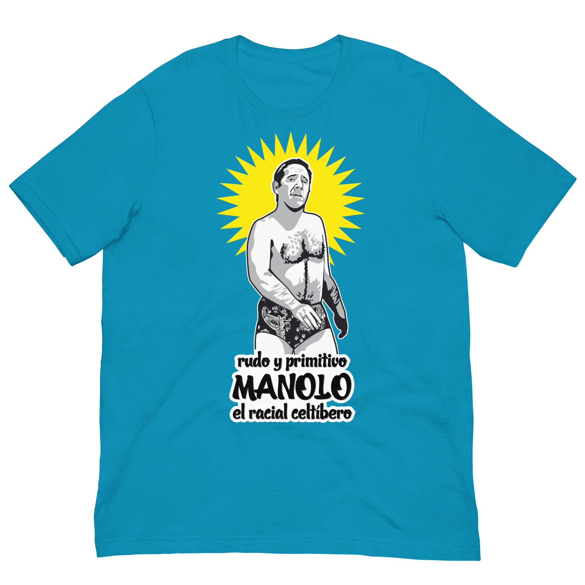 camiseta manolo el racial celtibero azul