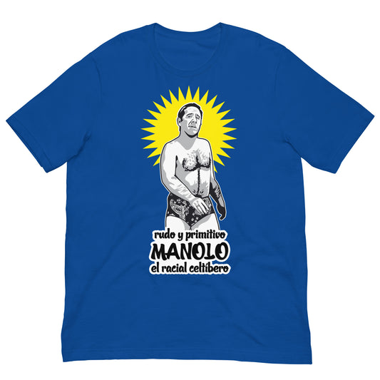 camiseta manolo la nuit el racial celtibero alfredo landa en color azul royal