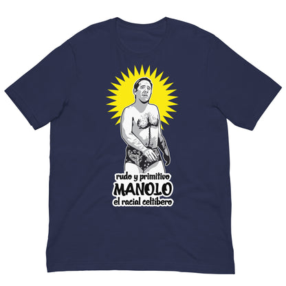 camiseta manolo la nuit el racial celtibero alfredo landa en color azul marino