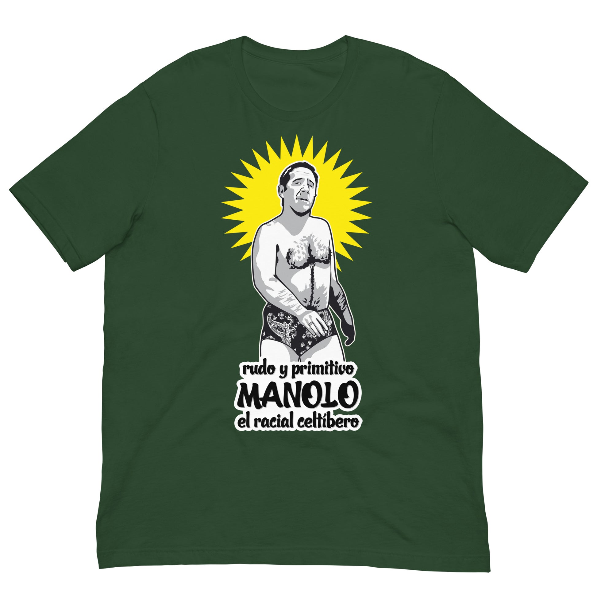 camiseta manolo la nuit el racial celtibero alfredo landa en color verde botella