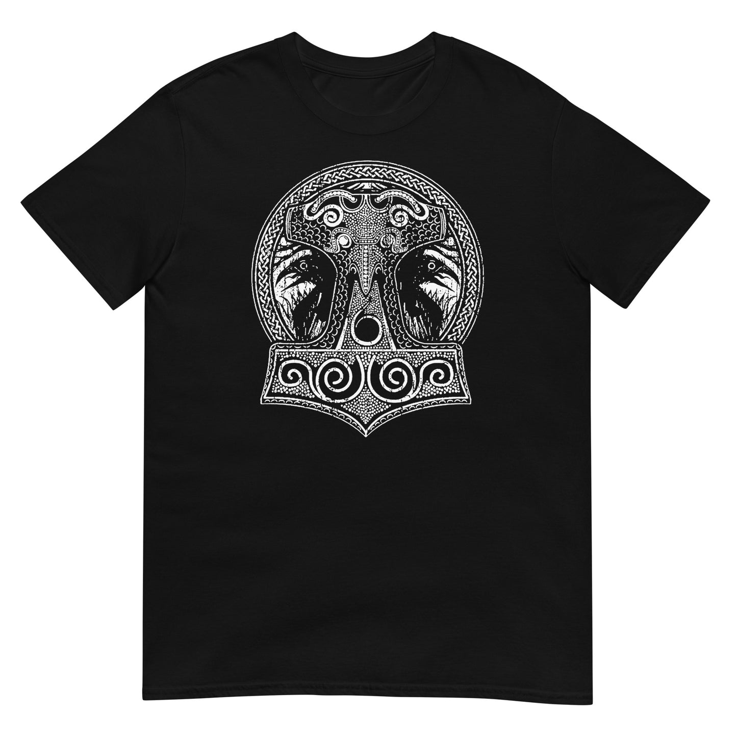 camiseta martillo thor cuervos vikingos negra