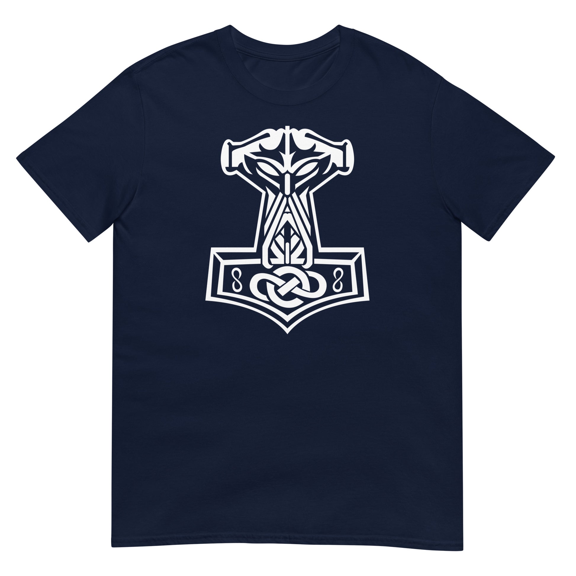 camiseta martillo vikingo thor mjolnir azul marino
