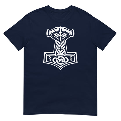 camiseta martillo vikingo thor mjolnir azul marino