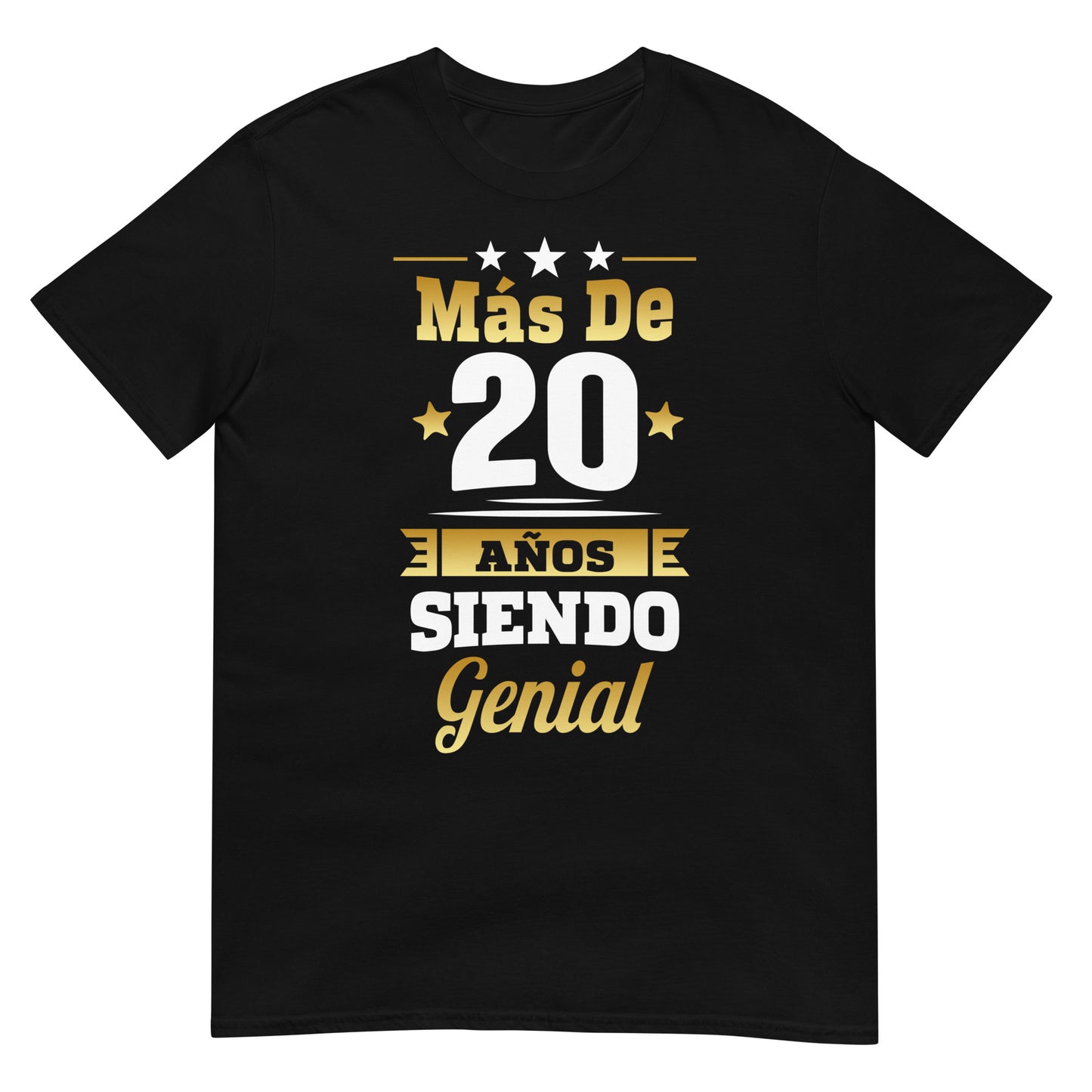 camiseta mas de 20 anos siendo genial regalo cumpleanos negra