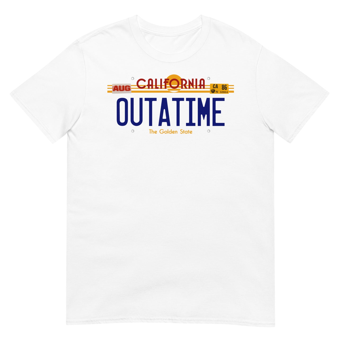 camiseta matricula outatime regreso al futuro blanca