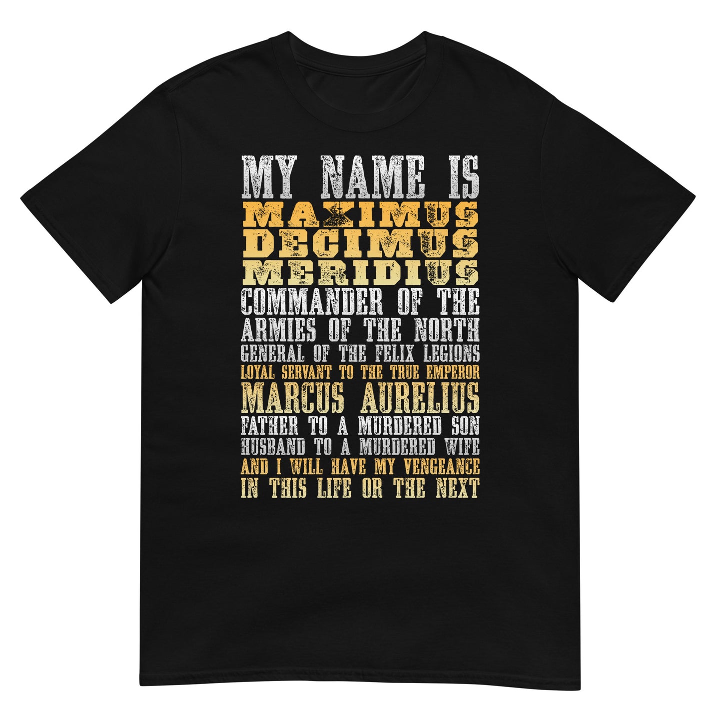 camiseta frase gladiator maximo negra
