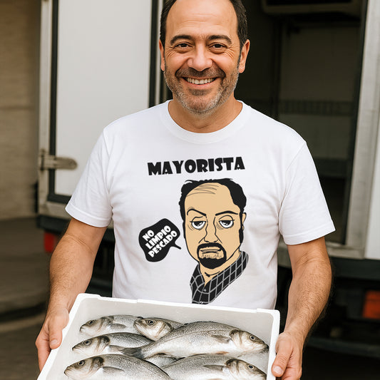 hombre con camiseta mayorista no limpio pescado de antonio recio de la que se avecina en color blanco