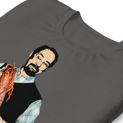 detalle de camiseta mayorista no limpio pescado gris