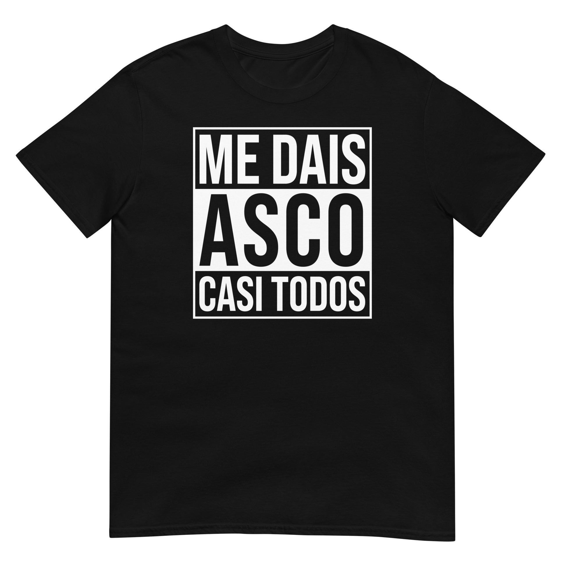 camiseta me dais asco casi todos en color negro