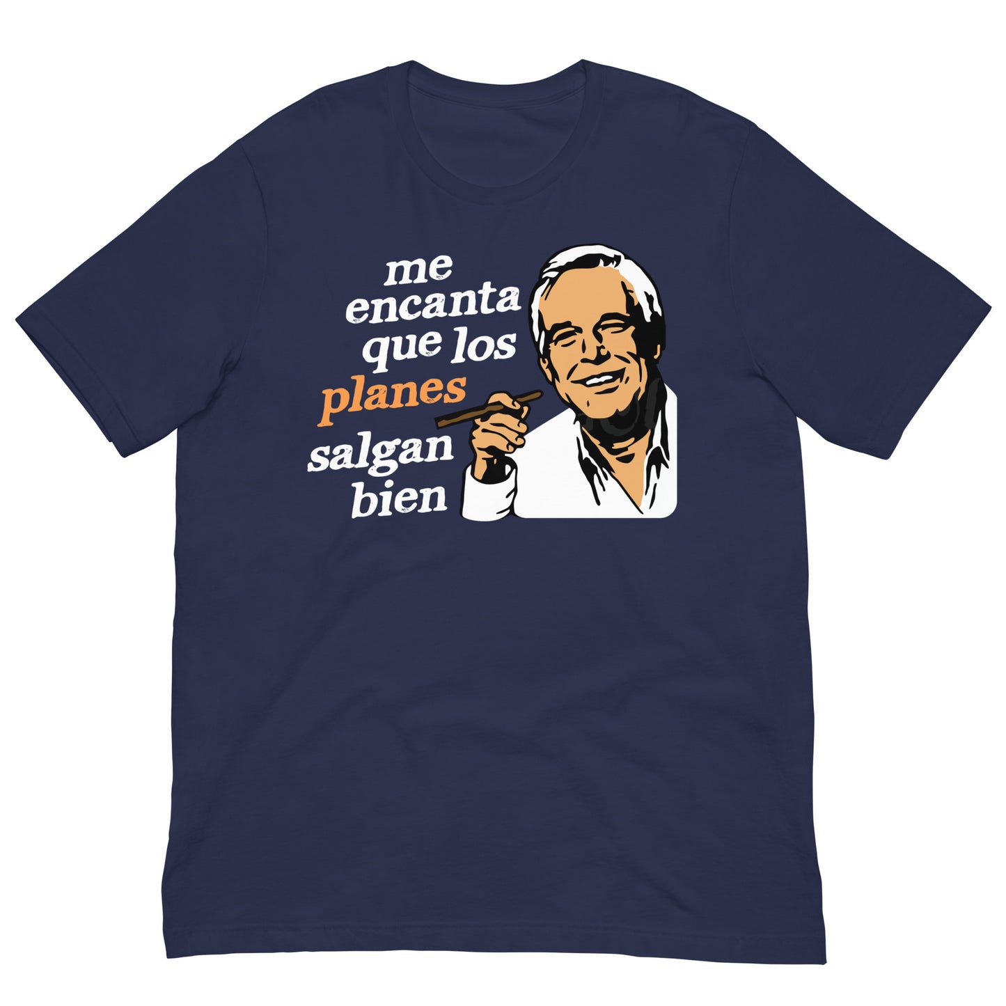 camiseta me encanta que los planes salgan bien hannibal el equipo a en color azul marino
