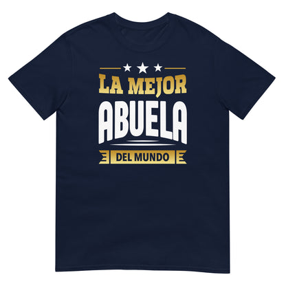 camiseta la mejor abuela del mundo azul marino