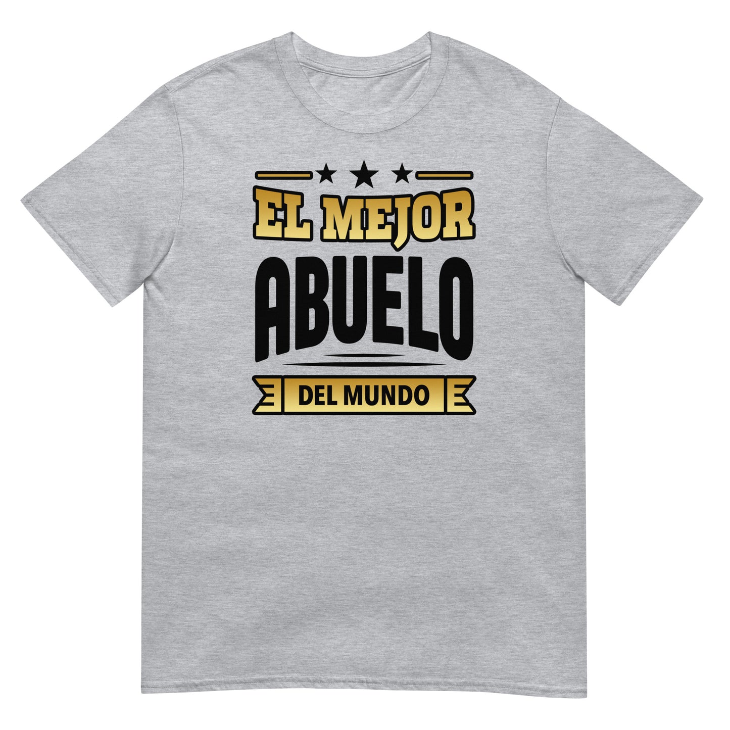 camiseta el mejor abuelo del mundo letras doradas gris