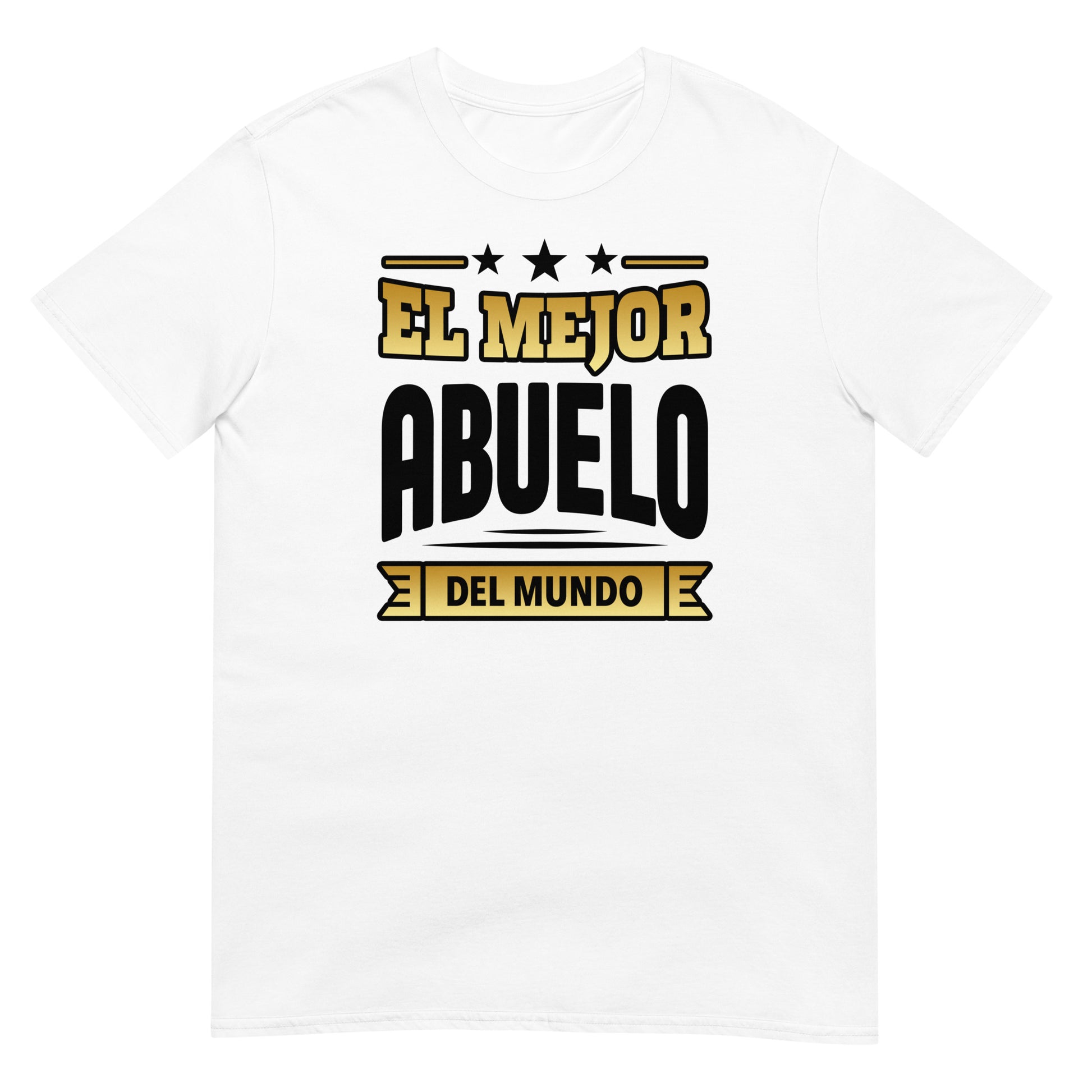 camiseta el mejor abuelo del mundo letras doradas blanca