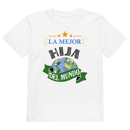 camiseta la mejor hija del mundo infantil blanca