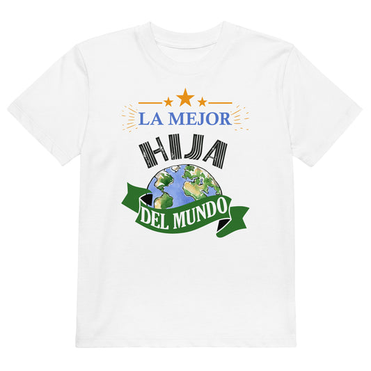camiseta la mejor hija del mundo infantil blanca