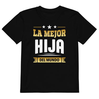 camiseta la mejor hija del mundo infantil negra