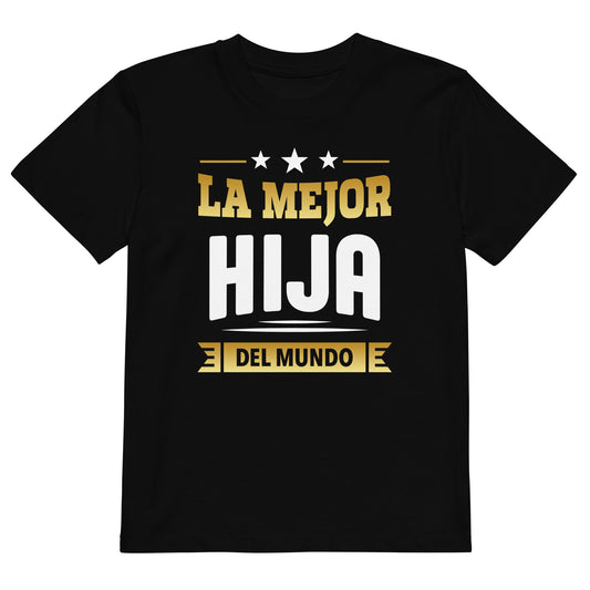 camiseta la mejor hija del mundo infantil negra