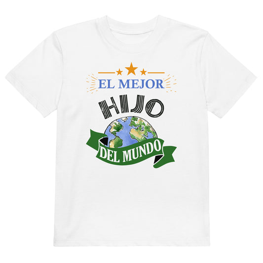 camiseta el mejor hijo del mundo infantil blanca