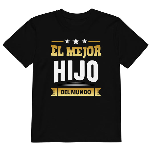 camiseta el mejor hijo del mundo infantil negra