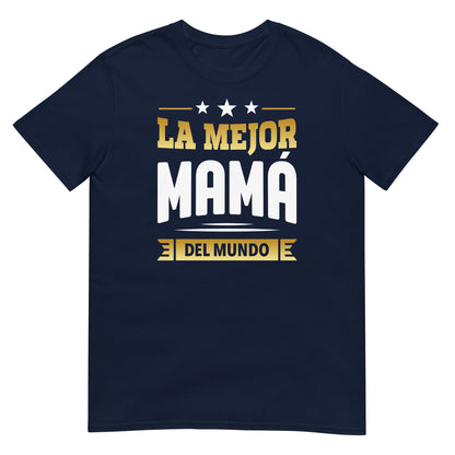 camiseta la mejor mama del mundo azul marino