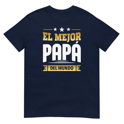camiseta el mejor papa del mundo azul marino