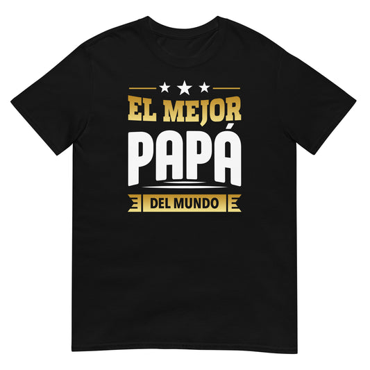 camiseta el mejor papa del mundo negra