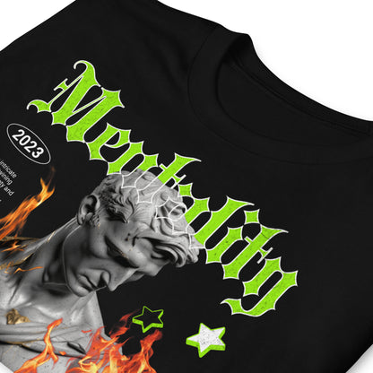 detalle de camiseta mentalidad sin miedo negra