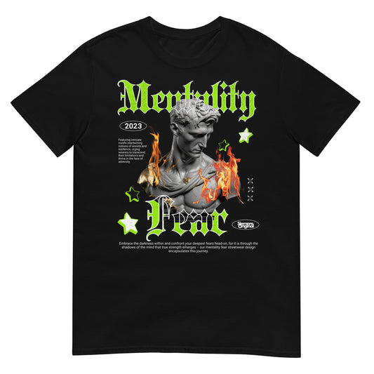 camiseta mentalidad sin miedo arte clasico negra