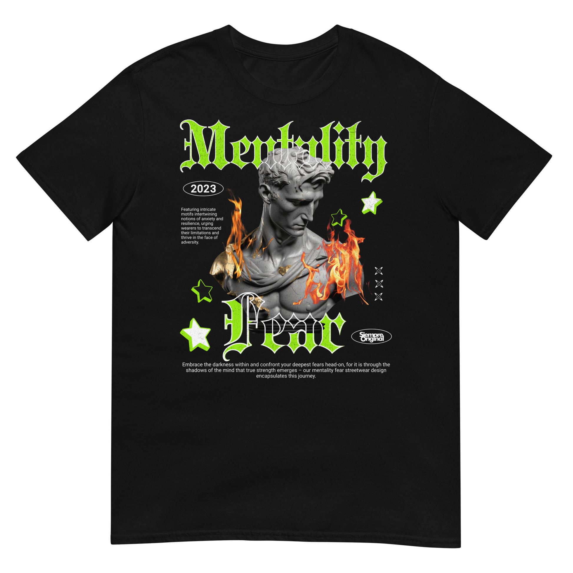 camiseta mentality over fear siempre original urban en color negro