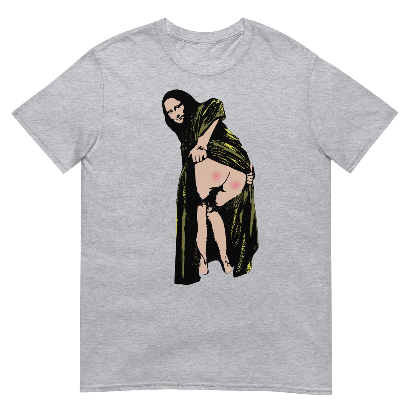 camiseta mona lisa culo banksy gris