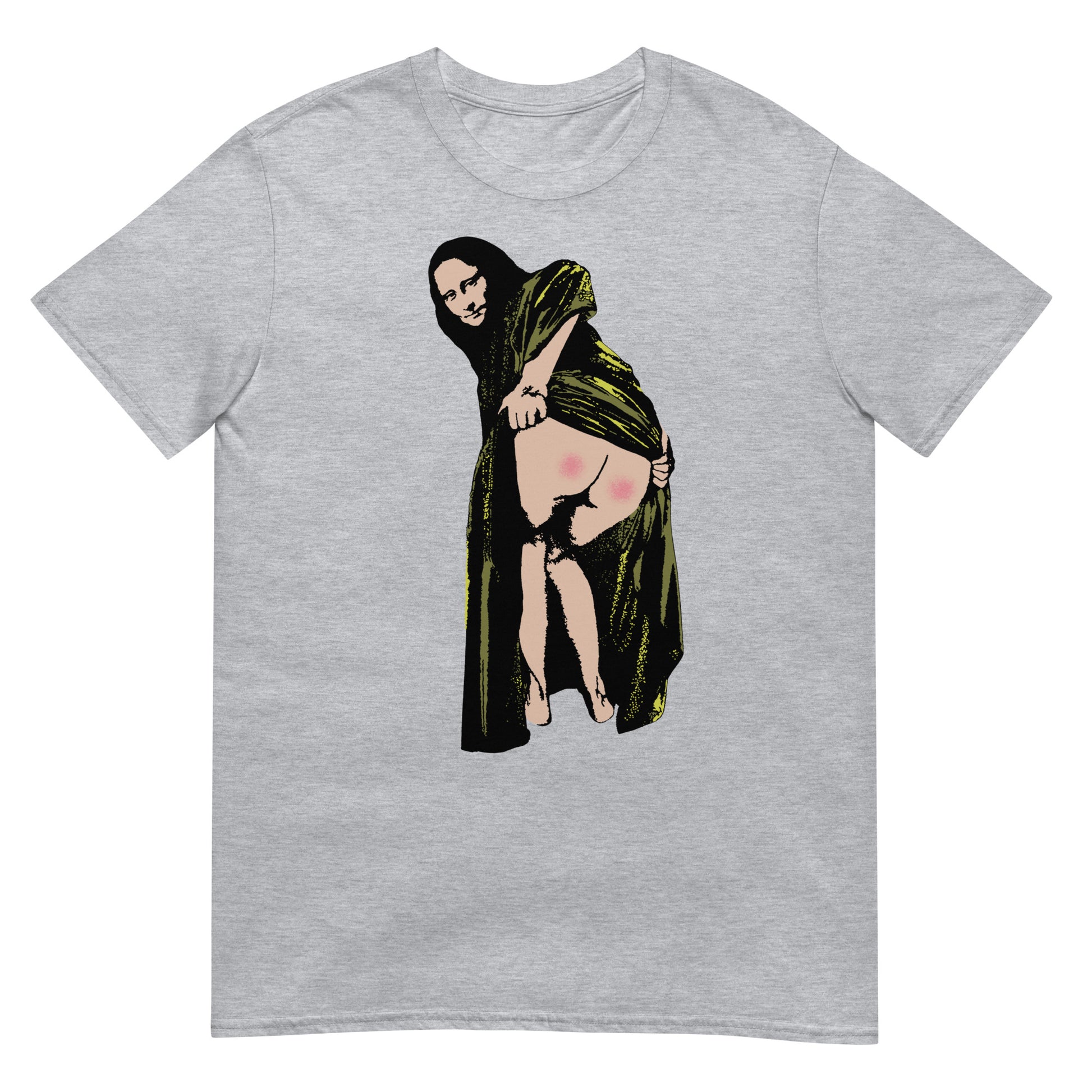 camiseta mona lisa culo banksy gris