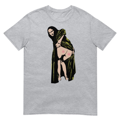 camiseta mona lisa culo banksy gris