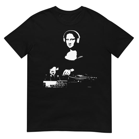 camiseta mona lisa dj la gioconda deejay en color negro