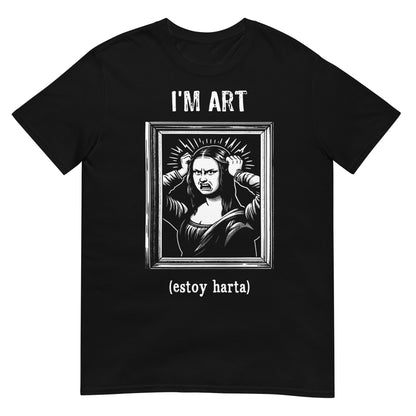 camiseta mona lisa im art estoy harta negra