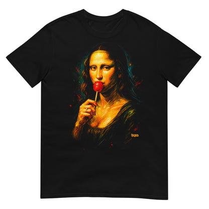 camiseta mona lisa gioconda lollipop urbanwear en color negro