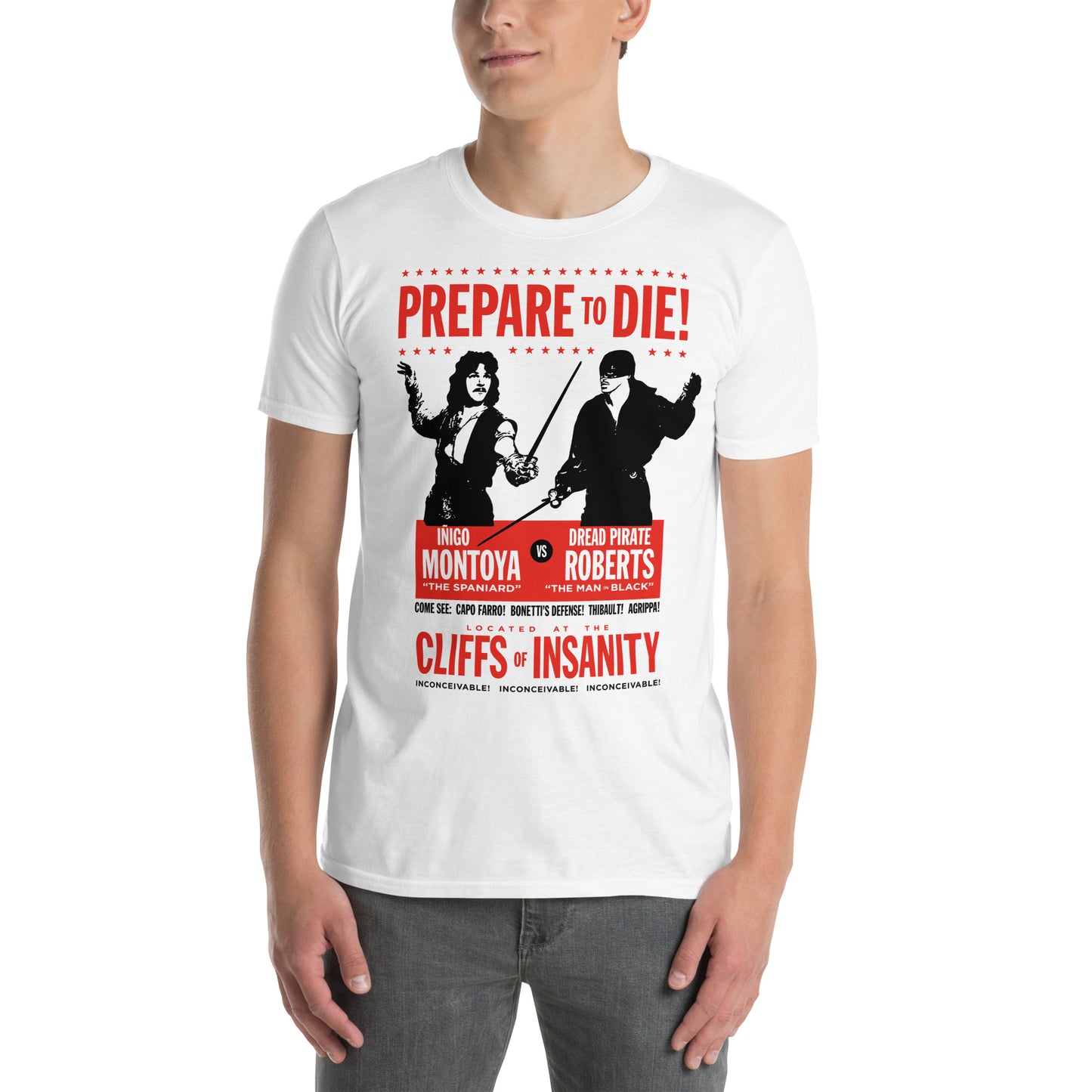 hombre con camiseta inigo montoya dread pirate roberts la princesa prometida blanca