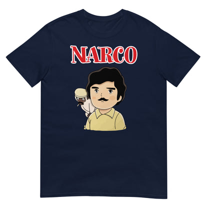 camiseta narco marco amedio pablo escobar en color azul marino