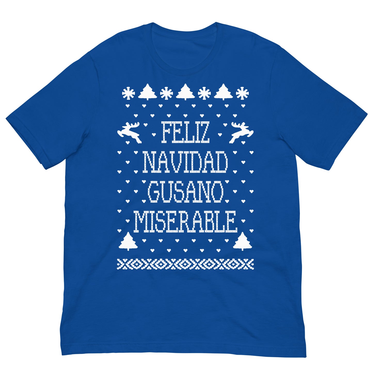camiseta feliz navidad gusano miserable solo en casa azul royal