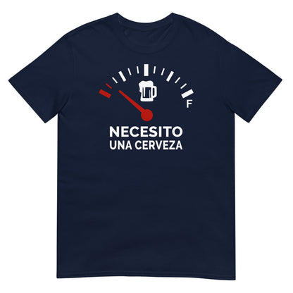 camiseta necesito una cerveza en color azul marino