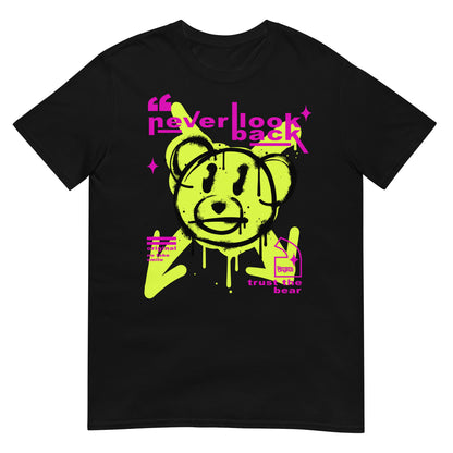 camiseta never look back teddy bear siempre original urban en color negro