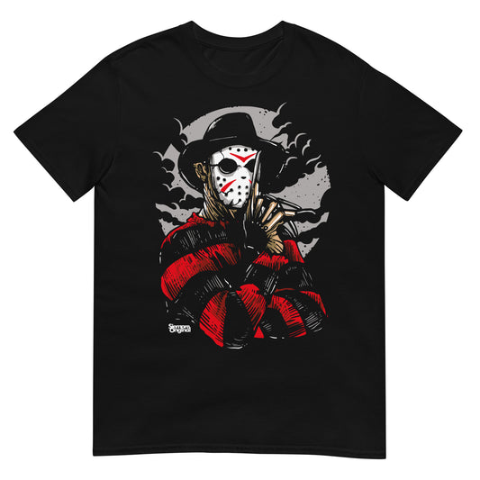 camiseta night terrors freddy krueger jason voorhees siempre original urban en color negro