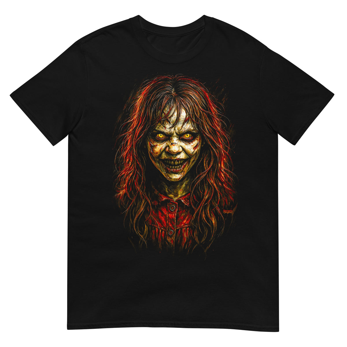 Camiseta negra Niña Poseída inspirada en Regan de El Exorcista