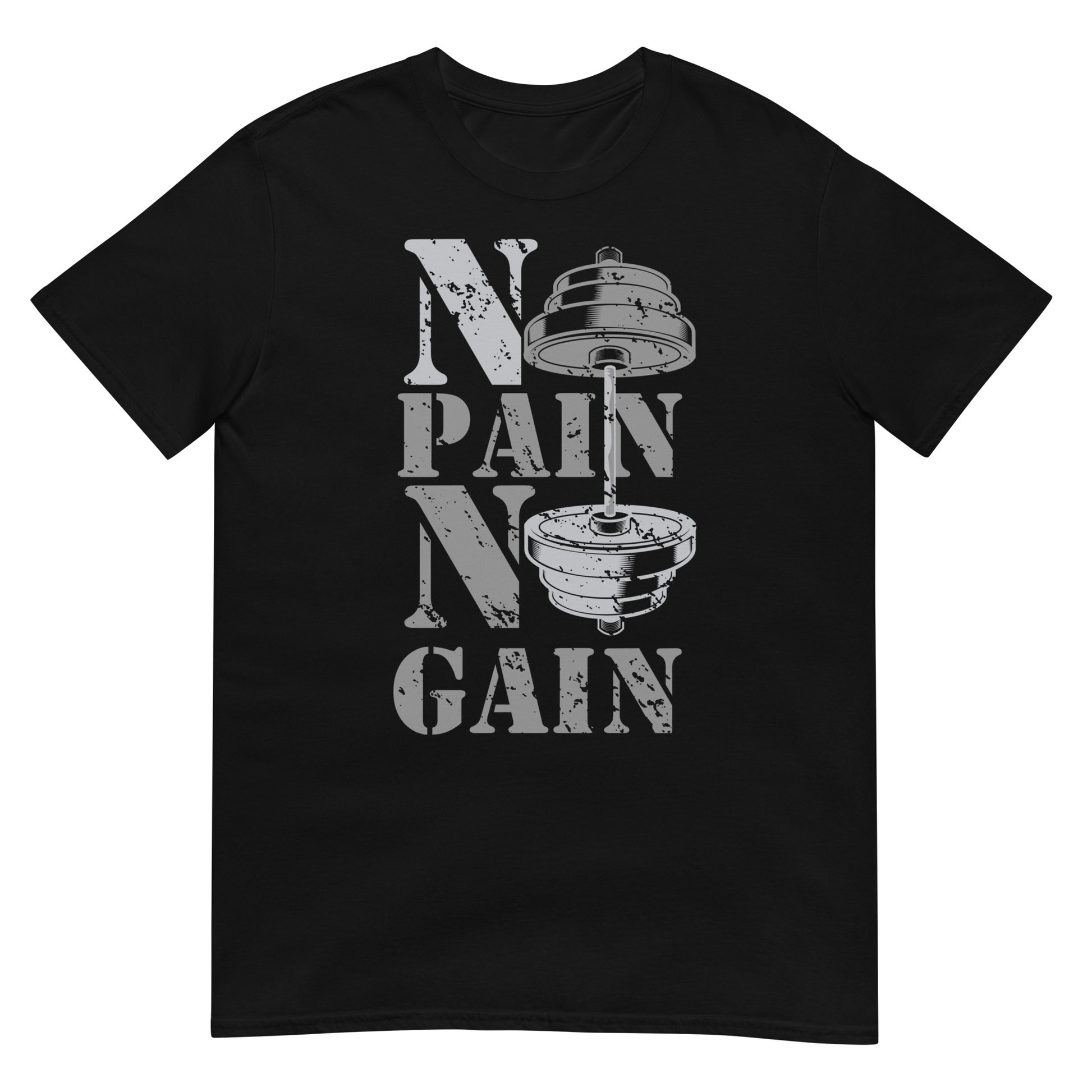 camiseta no pain no gain gym gimnasio fitness en color negro