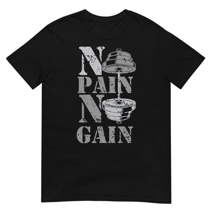 camiseta no pain no gain gym gimnasio fitness en color negro