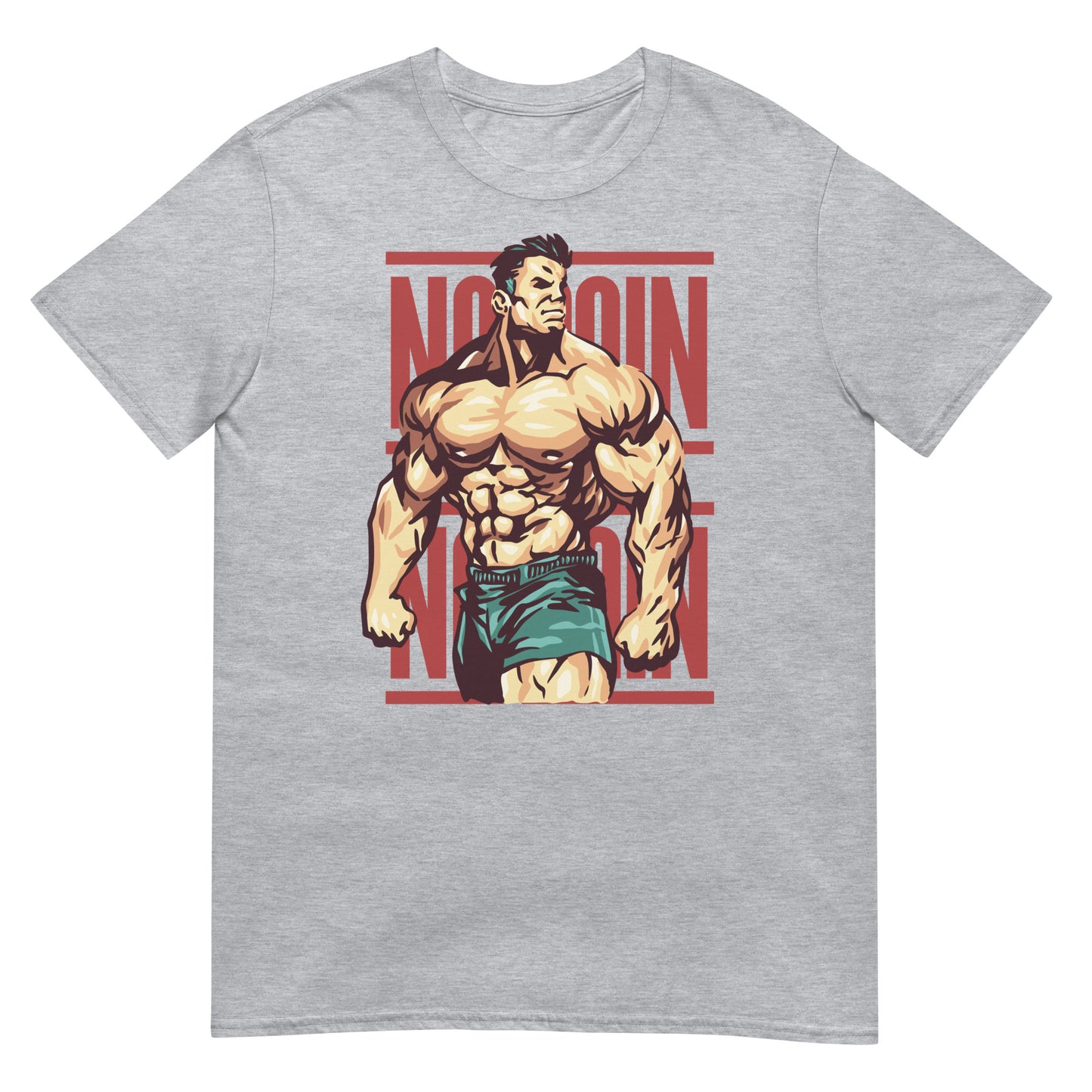 camiseta no pain no gain gym gimnasio fitness en color gris