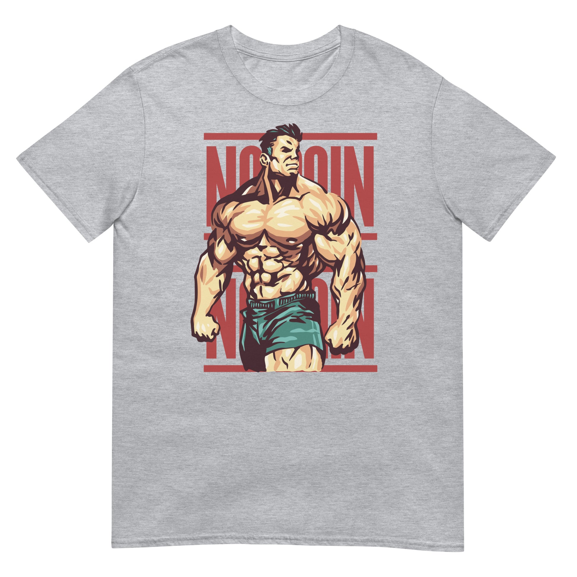 camiseta no pain no gain gym gimnasio fitness en color gris